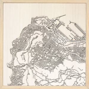 Cape Town laser cut city map timber detail